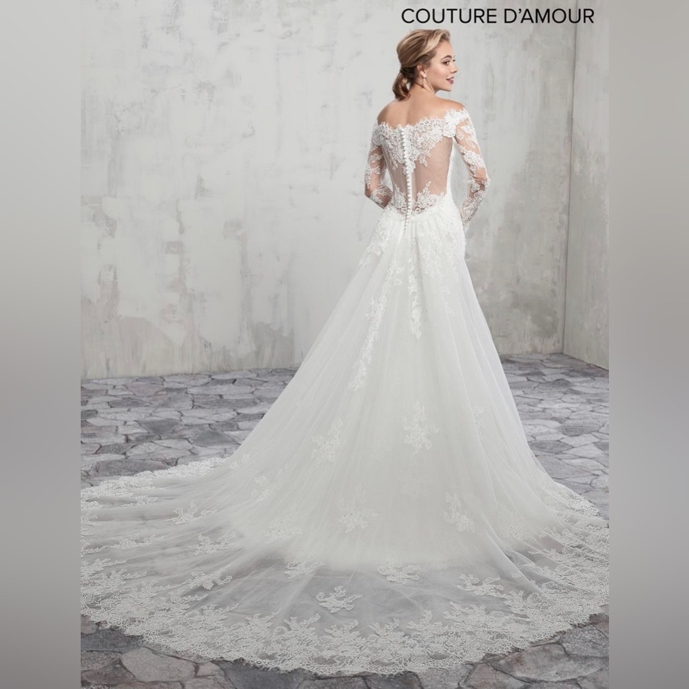 Marys Bridal MB4009 Off Shoulder Bridal Dress with Detachable Train - Picture 3 of 4
